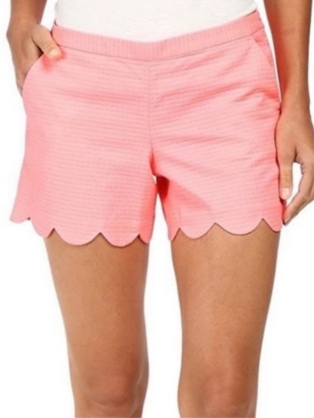 Lilly Pulitzer MAGNOLIA Buttercup Scallop Shorts Guava Melon Size 4